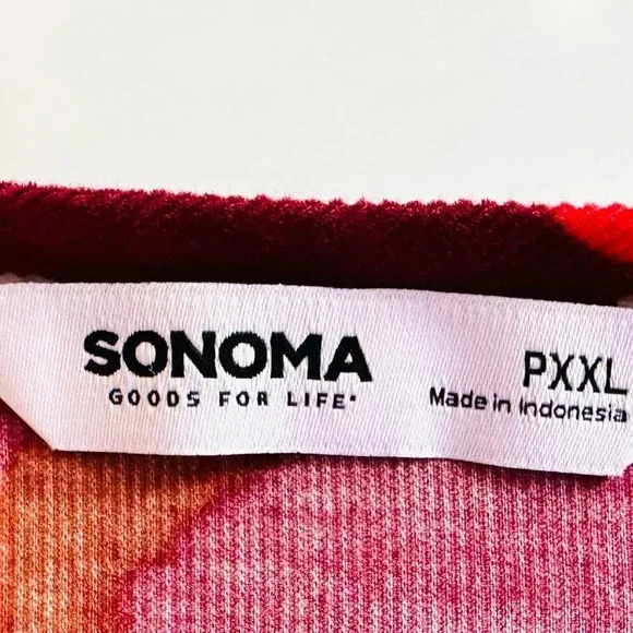 NWT SONOMA Women 3/4 Sleeve Pullover V-Neck Corduroy Cotton Floral Shirt Sz PXXL - Picture 12 of 14